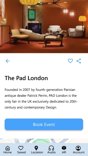 Art Sense App - Event Page